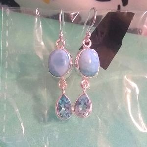 1.81 Larimar Blue Topaz solid 925 sterling silver